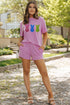 Phalaenopsis Shiny Bunny Doll Patched Loose Tee and Shorts Corded 2pcs Outfit
