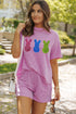 Phalaenopsis Shiny Bunny Doll Patched Loose Tee and Shorts Corded 2pcs Outfit