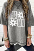 Philippine Gray MAMA Daisy Flower Graphic Mineral Wash Drop Shoulder Vintage Tee
