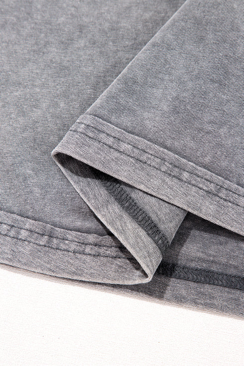 Philippine Gray Mineral Wash Half Sleeve Boyfriend Vintage T Shirt