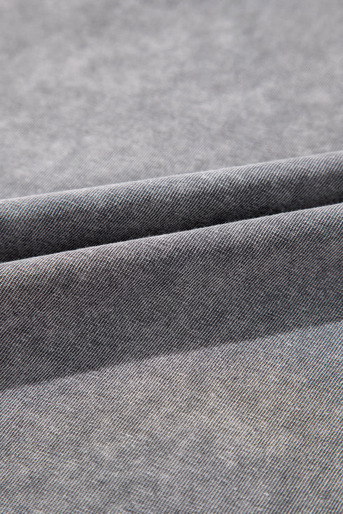 Philippine Gray Mineral Wash Half Sleeve Boyfriend Vintage T Shirt