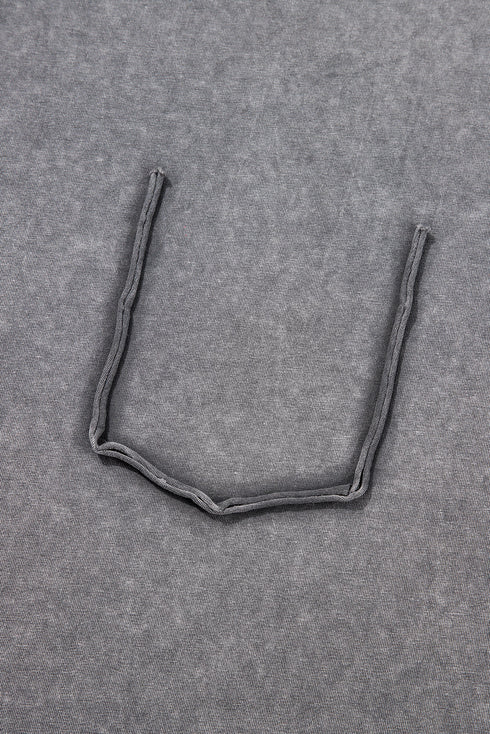 Philippine Gray Mineral Wash Half Sleeve Boyfriend Vintage T Shirt