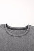 Philippine Gray Mineral Wash Half Sleeve Boyfriend Vintage T Shirt