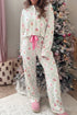 Pieced Patchwork Long Sleeve Shift Two Piece Lounge Set