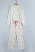 Pieced Patchwork Long Sleeve Shift Two Piece Lounge Set