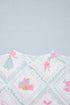 Pieced Patchwork Long Sleeve Shift Two Piece Lounge Set