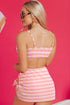 Pink 3pcs Gingham High Waist Bikini & Sarong