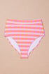 Pink 3pcs Gingham High Waist Bikini & Sarong