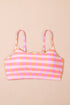 Pink 3pcs Gingham High Waist Bikini & Sarong