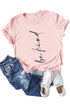 Pink Be Kind Letter Printed Crewneck Short Sleeve Top