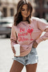 Pink Be Mine Wine Shining Graphic Print Sweatshirt