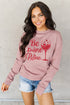 Pink Be Mine Wine Shining Graphic Print Sweatshirt