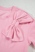 Pink Bow Applique Half Sleeve T-shirt