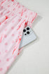 Pink Bow Knot Polka Dot Print Short Sleeve Top Lounge Set