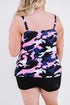 Pink Camo Swim Tank And Shorts Plus Size Tankini Set