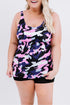 Pink Camo Swim Tank And Shorts Plus Size Tankini Set