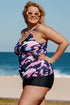 Pink Camo Swim Tank And Shorts Plus Size Tankini Set