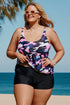 Pink Camo Swim Tank And Shorts Plus Size Tankini Set