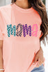 Pink Checkerboard mama Printed Crew Neck Tee