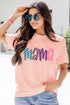 Pink Checkerboard mama Printed Crew Neck Tee
