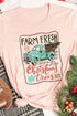 Pink Christmas Trees Truck Graphic Print Short Sleeve T Shirt
