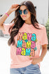 Pink Colorful MaMa Letter Graphic T Shirt