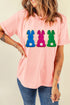 Pink Easter Bunny Chenille Patched Graphic Tee