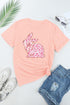 Pink Floral Bow Bunny Graphic Tee