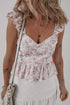 Pink Floral Flutter Peplum Tank Top