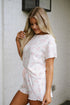Pink Floral Lettuce Trim Tee and Shorts Ribbed Lounge Set