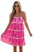 Pink Floral Print Ric Rac Patched Sleeveless Mini Dress