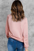 Pink Heart Glitter Graphic Raglan Pullover Sweatshirt
