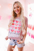 Pink Heart Shaped Letter Tie Dye Print Short Sleeve T Shirt