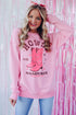 Pink Howdy Nashville Vintage Western Graphic Sweatshirt