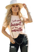 Pink I Gotta Good Heart But This Mouth Letter Print Graphic Tee