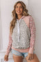 Pink Leopard Long Sleeve Hooded Sweatshirt