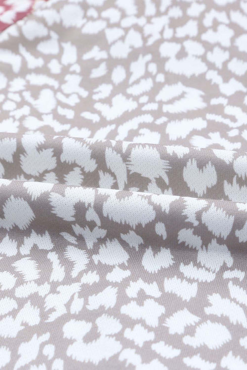 Pink Leopard Long Sleeve Hooded Sweatshirt