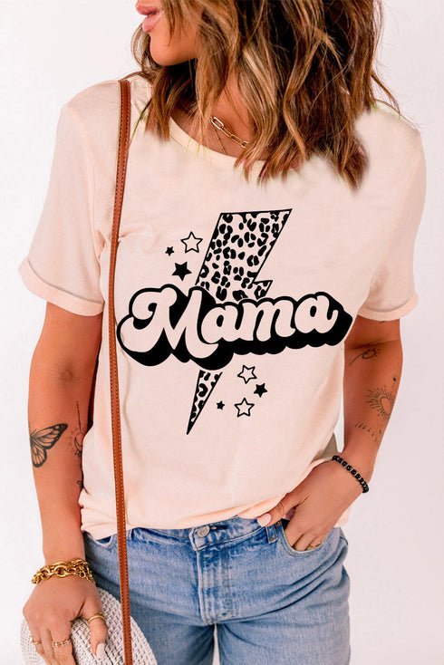 Pink Leopard Star Lightweight Short Sleeve Graphic T Shirt