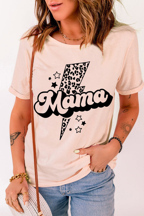 Pink Leopard Star Lightweight Short Sleeve Graphic T Shirt