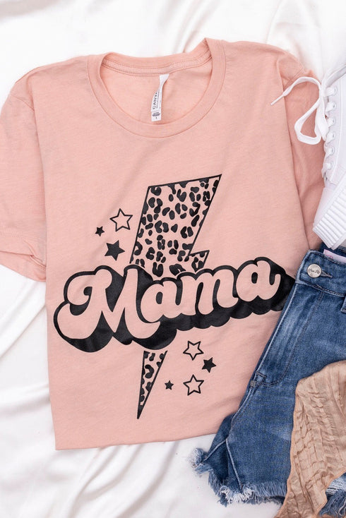 Pink Leopard Star Lightweight Short Sleeve Graphic T Shirt