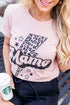 Pink Leopard Star Lightweight Short Sleeve Graphic T Shirt