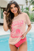 Pink Love You To The Coast And Back Short Sleeve Graphic Tee