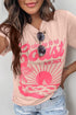 Pink Love You To The Coast And Back Short Sleeve Graphic Tee