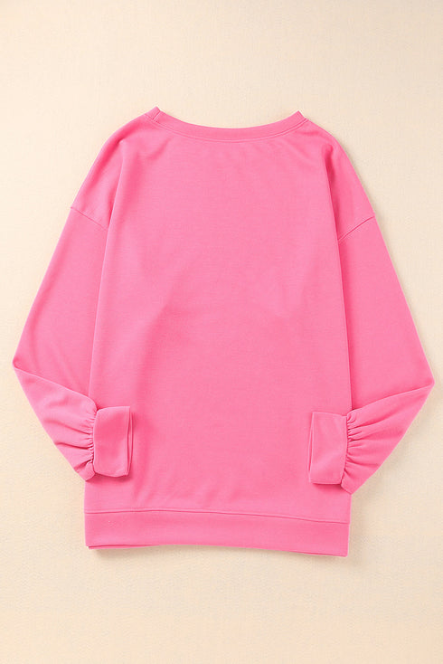 Pink May Contain Wine Crew Neck Plus Size Sweatshirt