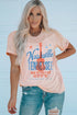 Pink Nashville Tennessee Guitar Graphic Print Crewneck Top