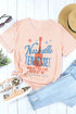 Pink Nashville Tennessee Guitar Graphic Print Crewneck Top