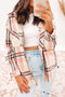 Pink Plaid Button Front Chest Pocket Shacket