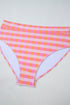 Pink Plus Size Plaid Print High Waist Bikini Set