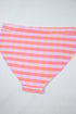 Pink Plus Size Plaid Print High Waist Bikini Set