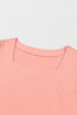 Pink Plus Size Square Neck Flounced Sleeve Top